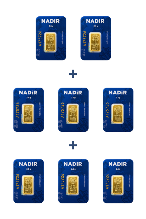 24 Ayar 20 Gram Külçe Altın (8 Adet 2,5 Gram Külçe Altın )