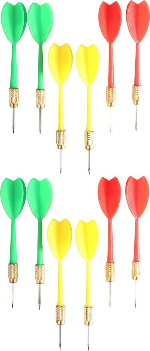 12 Adet Dart Oku Çelik Uç Pirinç Başlık Renkli Dart Oku Seti
