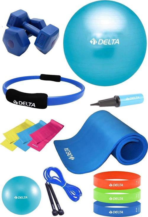 PTS 10 mm Minder 65 cm Pilates Topu Çemberi 2kg Dambıl Seti