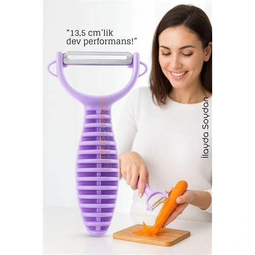 13,5 Cm Ergonomik Sebze Soyacağı – Renkli Tasarım, Paslanmaz Bıçaklı, Konforlu Kullanım 722341
