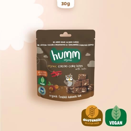 Organik Fındıklı Kakaolu Vegan Kek 30 Gr
