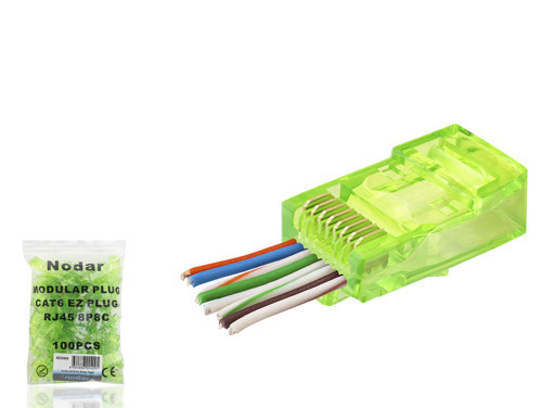 Cat6 Rj45 Konnektör - 100 Adet Yeşil (ND2409/ Poşet Paket)