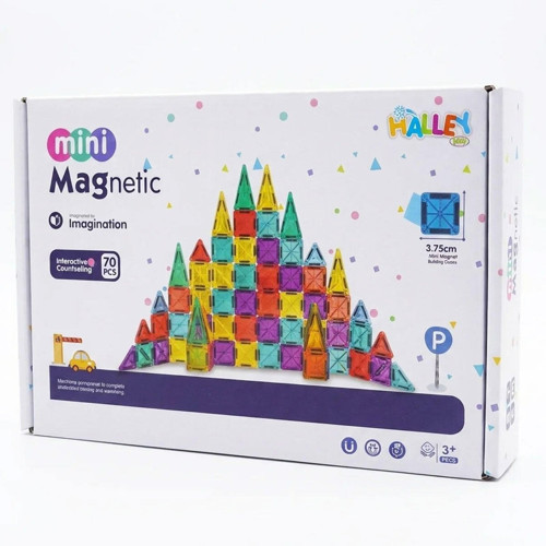 Magnet Mini Yapı Blok Seti 70 Parça - 3.75 cm Eğitici Manyetik Bloklar