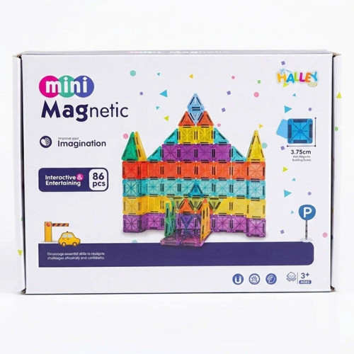 Magnet Mini Yapı Blok Seti 86 Parça - 3D Tasarım ve Eğitici STEM Seti