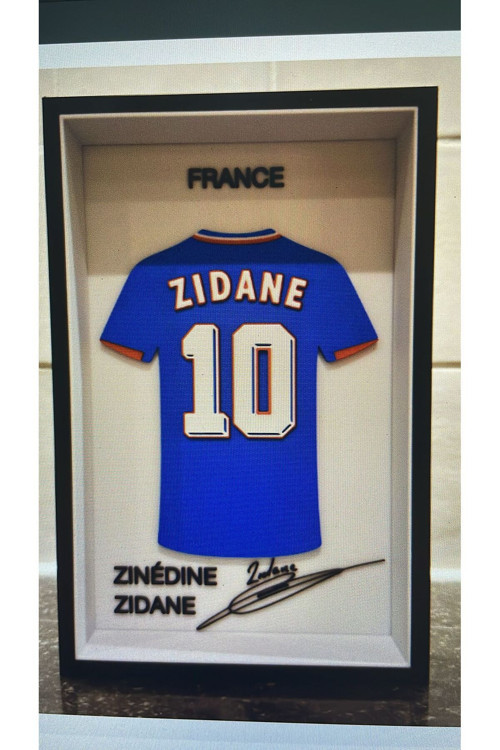 France Zidane Forma İmzalı Çerçeve Hediyelik 14X22 Cm