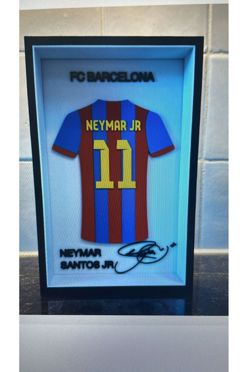 Neymar Jr. Barcelona. Forma İmzalı Çerçeve Hediyelik 14X22 Cm