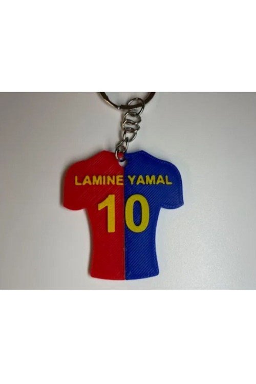 Lamine Yamal 10 Temalı Kırmızı Mavi Forma Anahtarlık