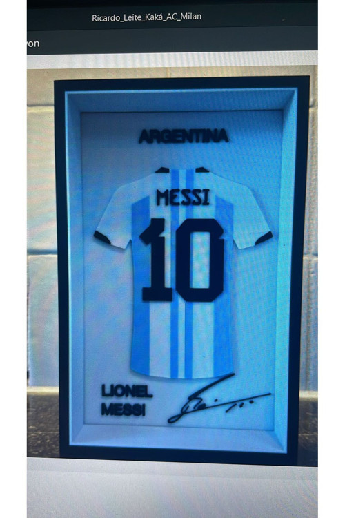 Lionel Messi Arjantin Forma İmzalı Çerçeve Hediyelik 14X22 Cm