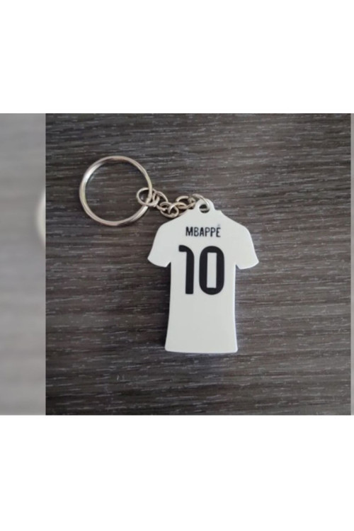 Mbappe 10 Temalı Beyaz Forma Anahtarlık