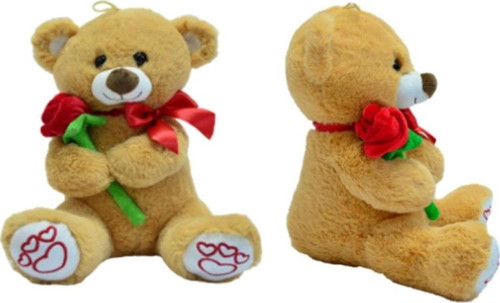 62584 Peluş 35 cm Gül Tutan Ayı