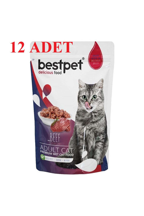 Pouch Sığır Etli Yetişkin Kedi Konservesi 85Gr X 12 Adet