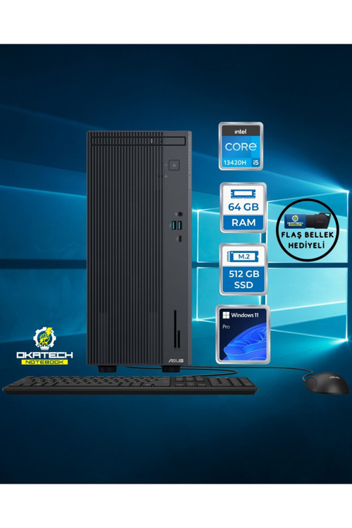 ExpertCenter P500 P500MV i5-13420H 64 GB RAM 512 GB SSD UHD Graphics WİN 11 PRO Masaüstü Bilgisayar