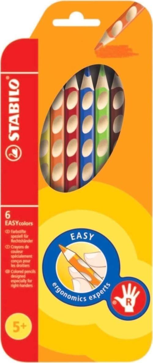 Easycolors Sağ El Kuruboya Kalemi 6 Renkli 332-6 /