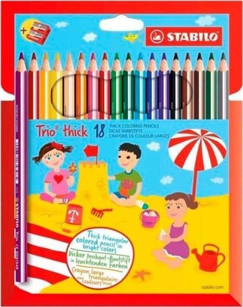 Trio Thick 18'li Kalemtıraş Kuruboya Kalemi 203/2