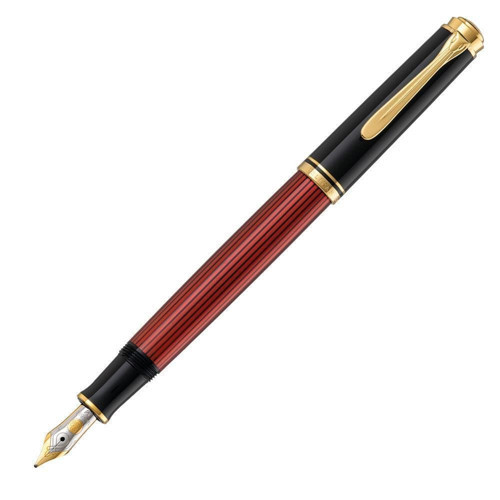 Souveran Series M400 Dolma Kalem Burgundy Black Pearlescent Bordo Siyah Sedefli B Uç