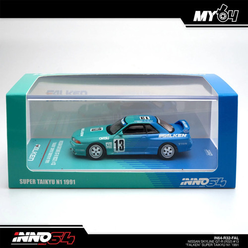 Inno 1/64 NISSAN SKYLINE GT-R R32 #13 "FALKEN" Super Taikyu N1 1991 IN64-R32-FAL