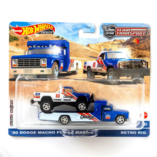 Premium Team Transport - 80 Dodge Macho Power Wagon & Retro Rig