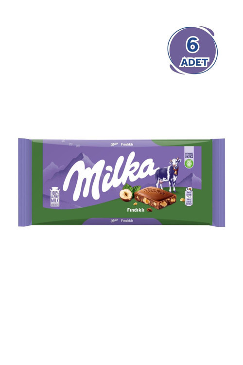 Milka Fındıklı Tablet Çikolata 80g - 6 Adet