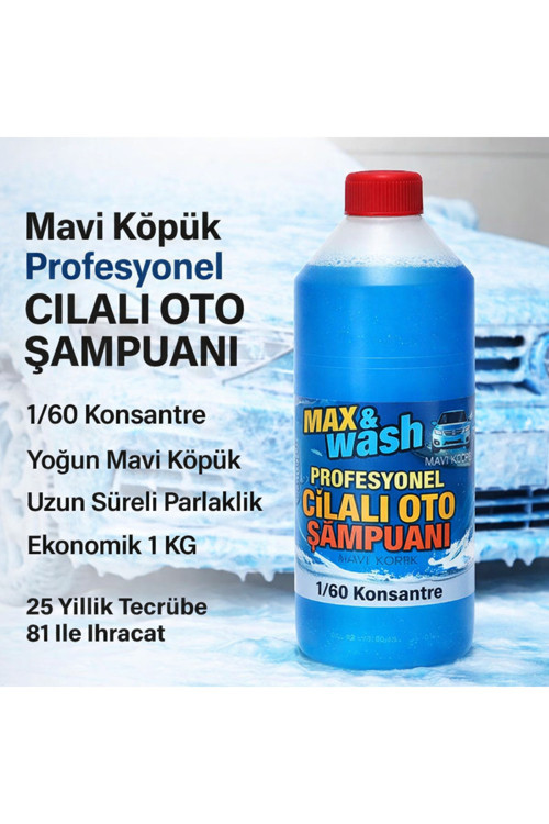 Mavi Köpük Profesyonel Cilalı Oto Şampuanı 1 Kg – Yoğun Köpük & Uzun Süreli Parlaklık