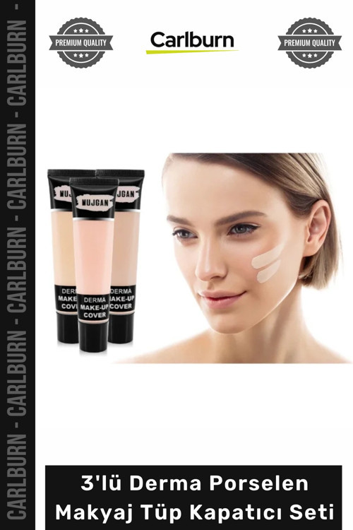 #Makyaj Mat Bitişli Aydınlatıcı Kontür Etkili 3'lü Derma Porselen Makyaj Tüp Kapatıcı Seti