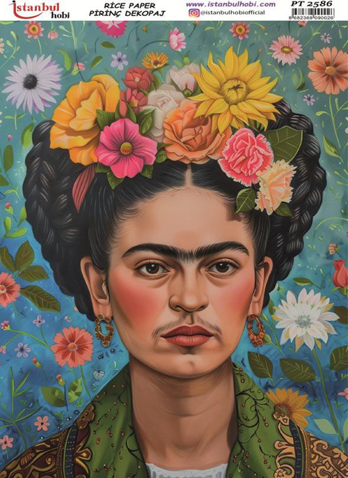 Pirinç Dekopaj Kağıdı 30x42cm PT-2586 Frida Kahlo