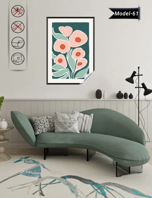 Statik Tutunma Özellikli Tablo - Poster Çiçek (Model- 61)