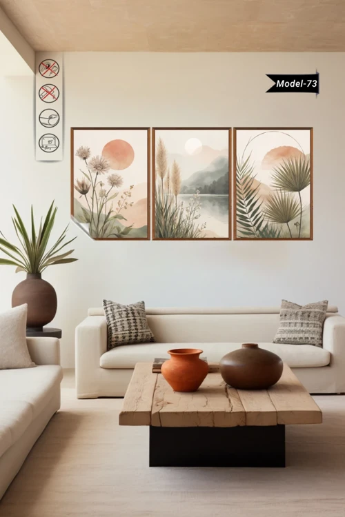 Statik Tutunma Özellikli Tablo - Poster Çiçek (Model- 73)