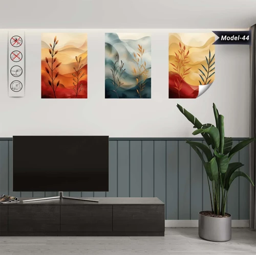 Statik Tutunma Özellikli Tablo - Poster Çiçek (Model- 44)