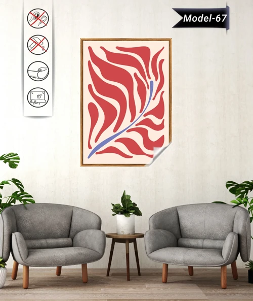 Statik Tutunma Özellikli Tablo - Poster Çiçek (Model- 67)