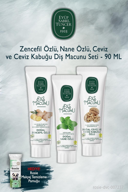 90 ml X3 Zencefil, Nane, Ceviz Özlü Diş Macunu, Rosie
