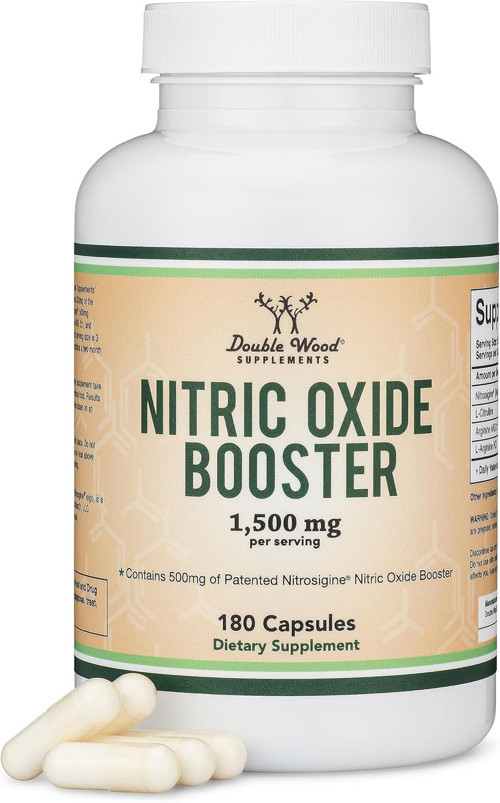 Nitric Oxide Booster with Nitrosigine L Arginine and L Citrulline 180 Caps
