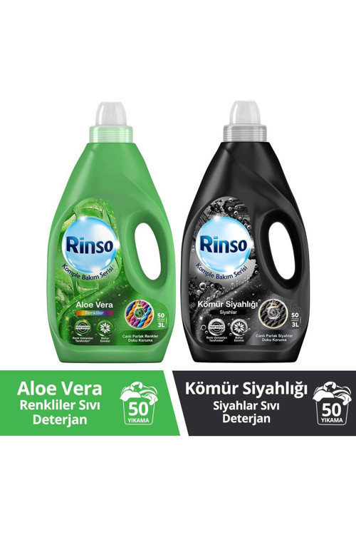 Sıvı Çamaşır Deterjanı Aloe Vera Renkliler 3lx1 Sıvı Çamaşır Kömür Siyahlığı 3l X1