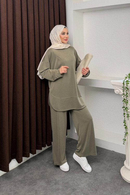 Kalina Model İthal Pike Kumaş Cep Detaylı Kadın Takım