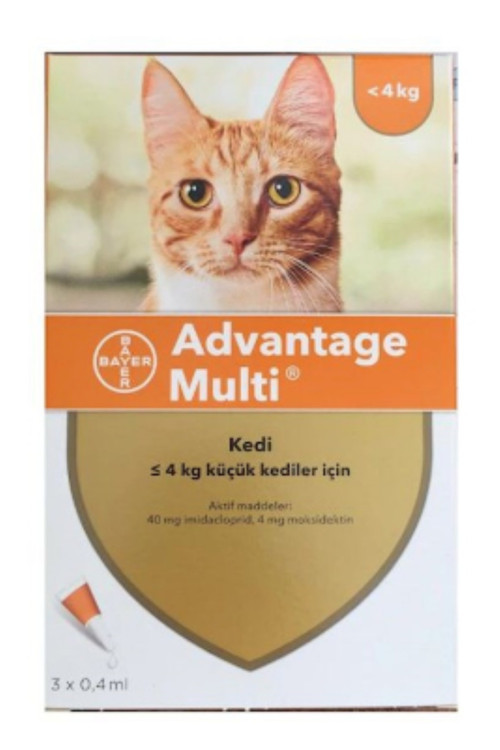 Advantage- Multi <4 Kg Kediler Için Damla (3 Pipet) (Stt:2026)