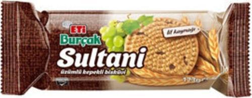 Burçak Sultani Üzümlü Kepekli Bisküvi 123 G ( 10 Adet )
