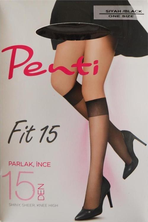 Dizaltı Fit 15 Den Siyah Çorap Burnu Şeffaf