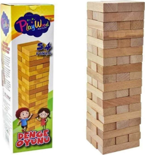 Play Wood  Ony-02 Denge Oyunu Jenga Ahşap 54 Parça