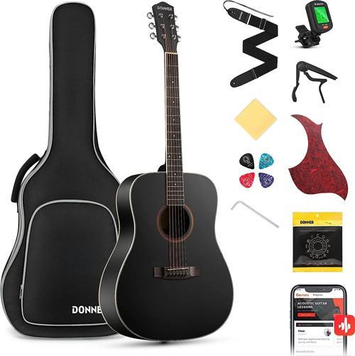 DAG-1CB Dreadnaught Akustik Gitar Seti (Siyah)