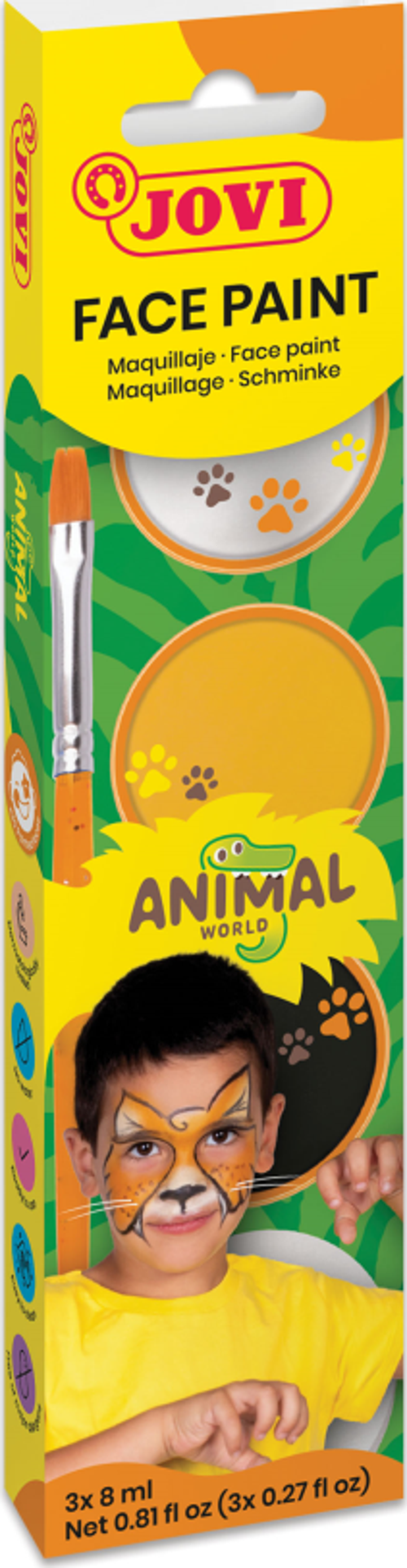 JOVI 174AN KREM YÜZ BOYASI HAYVANLAR DÜNYASI 8ML X 3 RENK