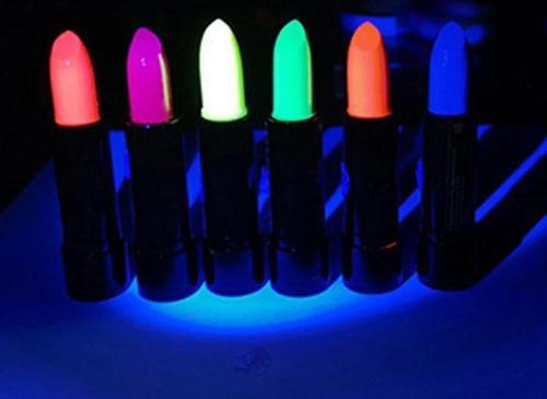 Karanlıkta Parlayan Yanan UV Neon Ruj Yüz Boyama 6 Adet 6 Renk