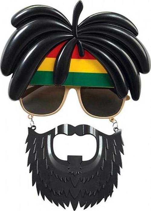 Rasta Peruklu Rasta Sakallı Bob Marley Bıyıklı Parti Gözlüğü 27x18 cm