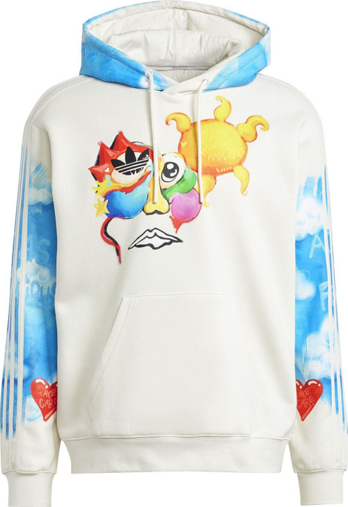 Beyaz Erkek Kapüşonlu Sweatshirt Ij0630