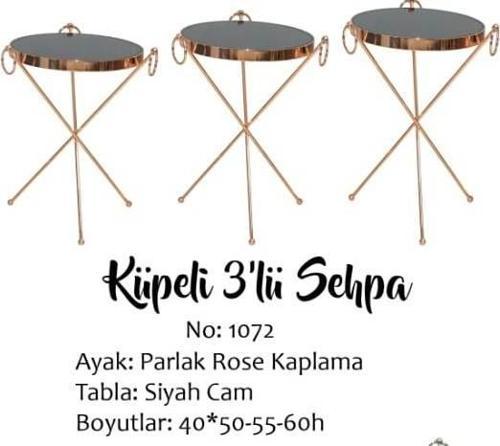Brc Zigon Küpe13300 Metal Bakır roza renk ayak Kırılmaz Temper Siyah cam El Yapım