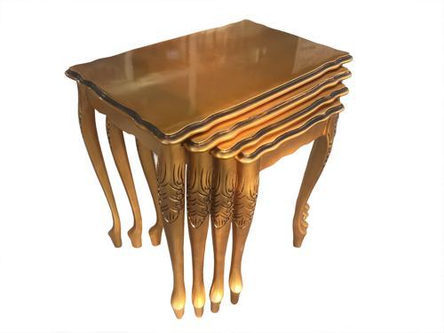 Zigon13742 klasik Model Sehpa Kayın Torna Aslan ayak Parlak GOLD Lake MDF El Yapı