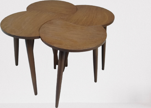 Zigon-Orta 19618 Sehpa Takım HİLAL Model Parlak Ceviz Kayın RETRO Ayak El Yapım