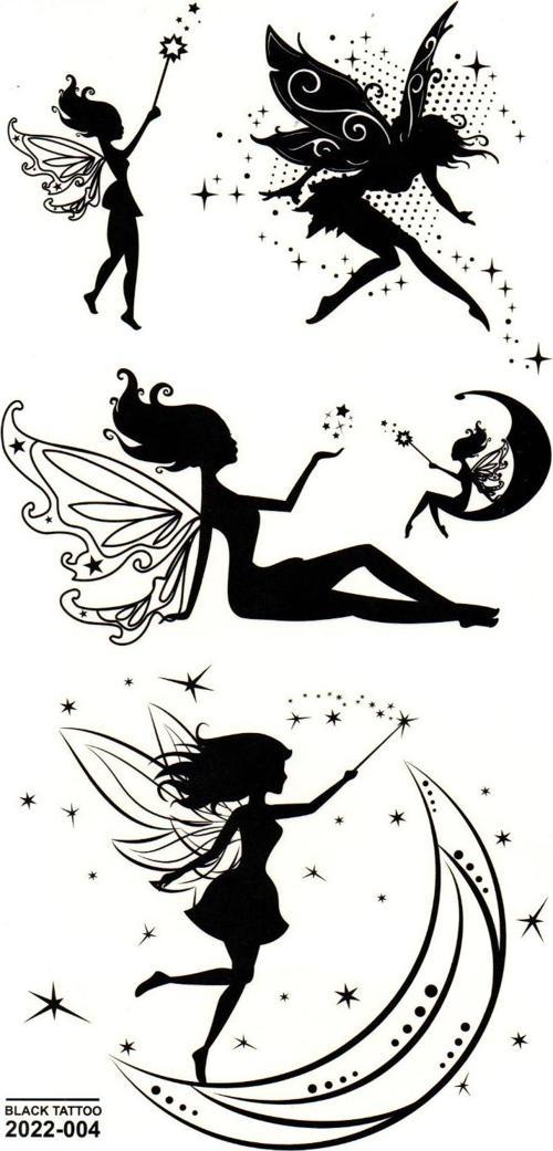 Tattoo Geçici Dövme Vücut Dövmesi 9x19 cm (siyah 004) - Peri Kızı