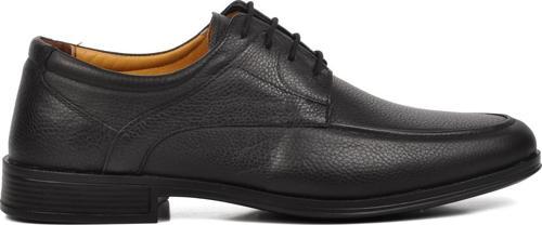 301 Siyah Hakiki Deri Bağcıklı Erkek Günlük Ayakkabı