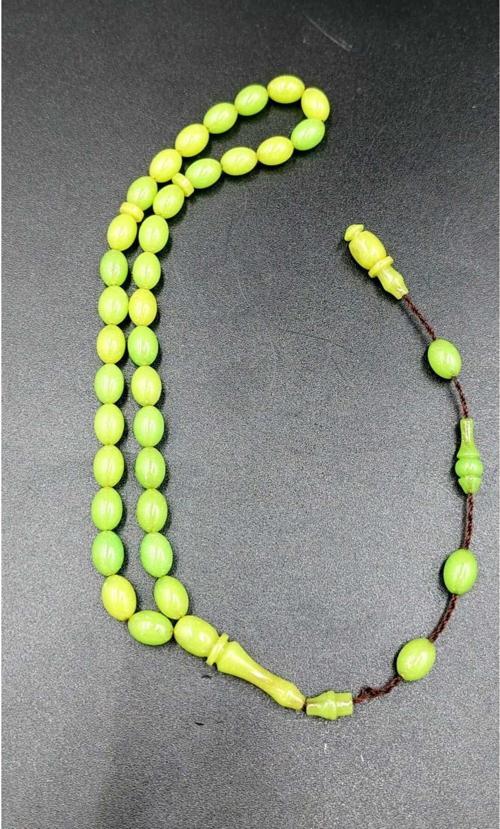 AÇIK YEŞİL BİLEK BOY ATEŞ KEHRİBAR TESPİH