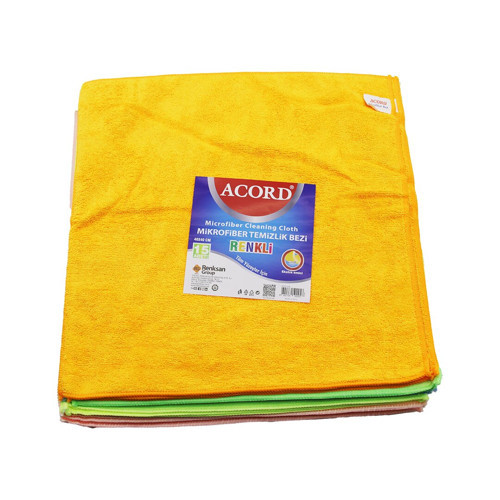 15 ADET ACORD KOD-536 DÖKME 40X40CM RENKLİ MİKROFİBER TEMİZLİK BEZİ EKSTRA EMİCİ TÜM YÜZEYLER İÇİN (5250)