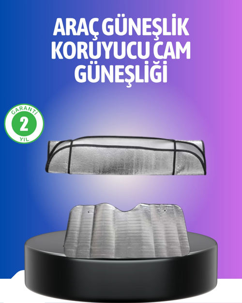 Metalize Reflektör Yüzeyli Uv Koruyucu Araç Güneşliği – Serin Ve Güvenli Sürüşler İçin